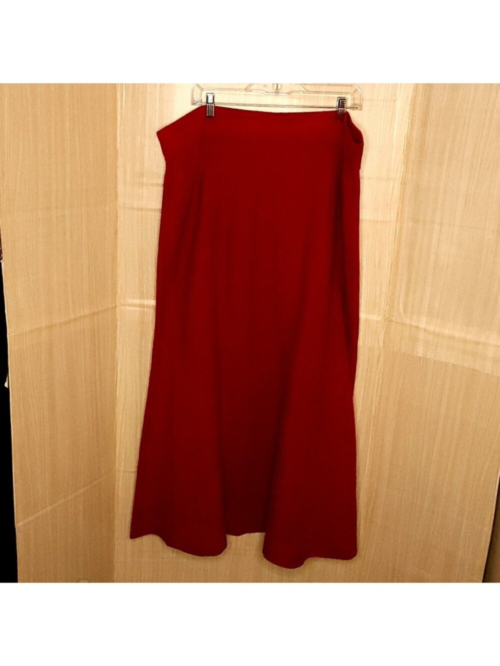 Liz Claiborne Womens Plus New Red Elastic Waist Sweater Knit Maxi Skirt 1X